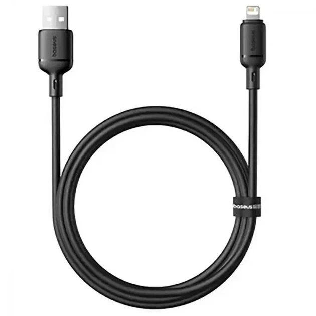 Кабель Baseus Silky Series Cable USB to Lightning 2.4A 2m P10377702113-01 Black - Фото 3 Кабель Baseus Silky Series Cable USB to Lightning 2.4A 2m P10377702113-01 Black - зображення 3