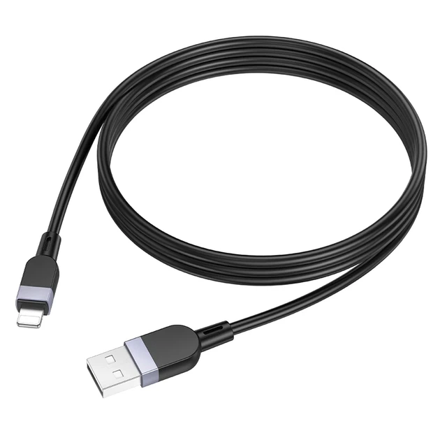 Кабель для заряджання та передачі даних USB Hoco X109 Silicone 2.4A USB to Lightning 3m Black - Фото 3 Кабель для заряджання та передачі даних USB Hoco X109 Silicone 2.4A USB to Lightning 3m Black - зображення 3