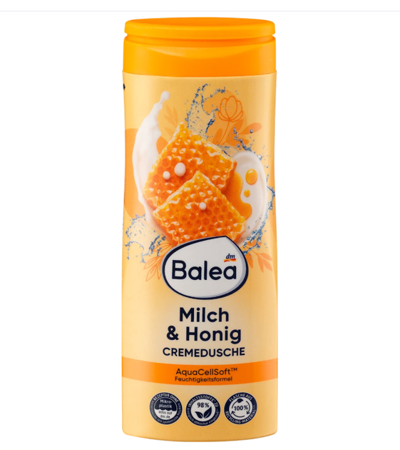 Крем-гель для душу з молоком та медом Balea Milch&Honig, 300 мл - Фото 1 Крем-гель для душу з молоком та медом Balea Milch&Honig, 300 мл - изображение 1
