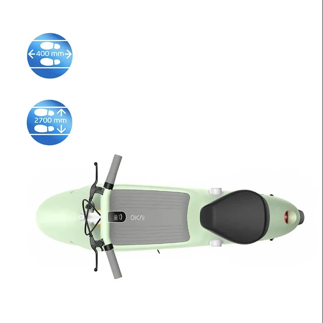 Електросамокат із сидінням OKAI Ceetle PRO EA10C Mint Green 10', 350(900)W, 25Km/h, 10.4Ah, 55Km, 20%, NFC, App, 29kg - зображення 8
