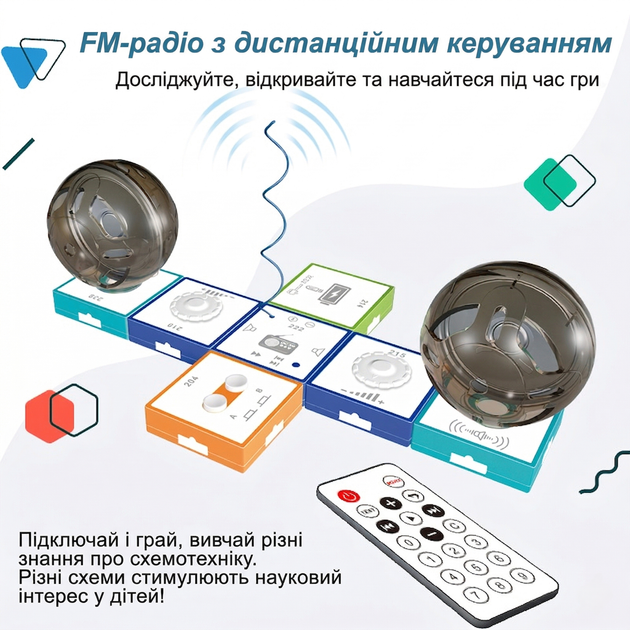 Електронний STEM конструктор Dumko FM-радіо на дистанційному керуванні (8+) - зображення 7