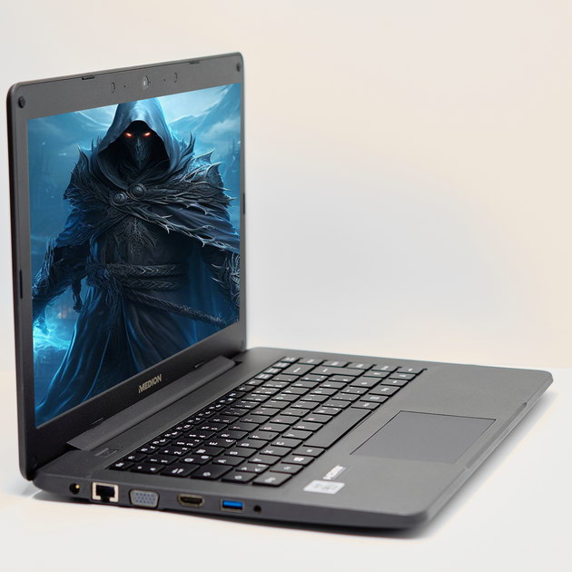 Ноутбук 14" Medion (Lenovo Group) E14410 | Intel Core i3-1005G1 | RAM DDR4 4 ГБ | SSD 128 ГБ | Intel Graphics | LTE | LAN (RJ-45) | HDMI + VGA | Win10 (5099) - Уцінка - зображення 2