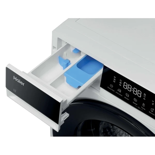 Пральна машина Haier фронтальна, 10кг, 1400, A, 52см, дисплей, пара, інвертор, люк чорний, білий - зображення 4