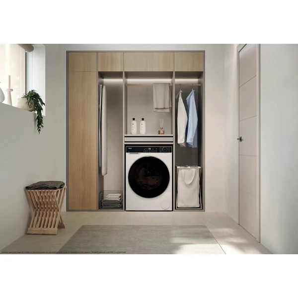Прально-сушильна машина Haier фронтальна, 8(5)кг, 1400, A, 46.2см, дисплей, пара, інвертор, люк чорний, білий - зображення 6