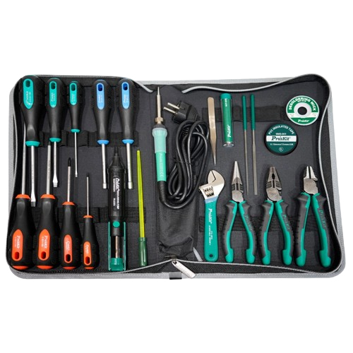 Набор инструментов Pro'sKit PK-813B 22 предметов для электромонтажных работ Черный - Фото 1 Набор инструментов Pro'sKit PK-813B 22 предметов для электромонтажных работ Черный - изображение 1