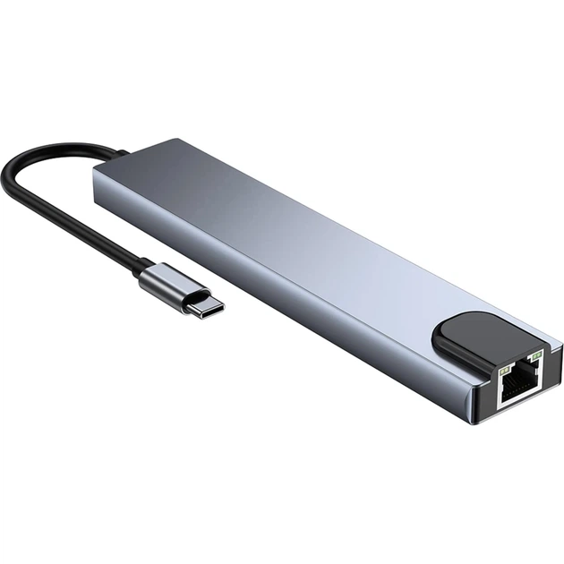 Концентратор Dynamode USB-C 8-in-1 HDMI 4K30Hz + 1xRJ45 + 1xUSB 3.0 + 1xUSB 2.0 + 1xUSB-C PD (BYL-2017L) - Фото 3 Концентратор Dynamode USB-C 8-in-1 HDMI 4K30Hz + 1xRJ45 + 1xUSB 3.0 + 1xUSB 2.0 + 1xUSB-C PD (BYL-2017L) - зображення 3