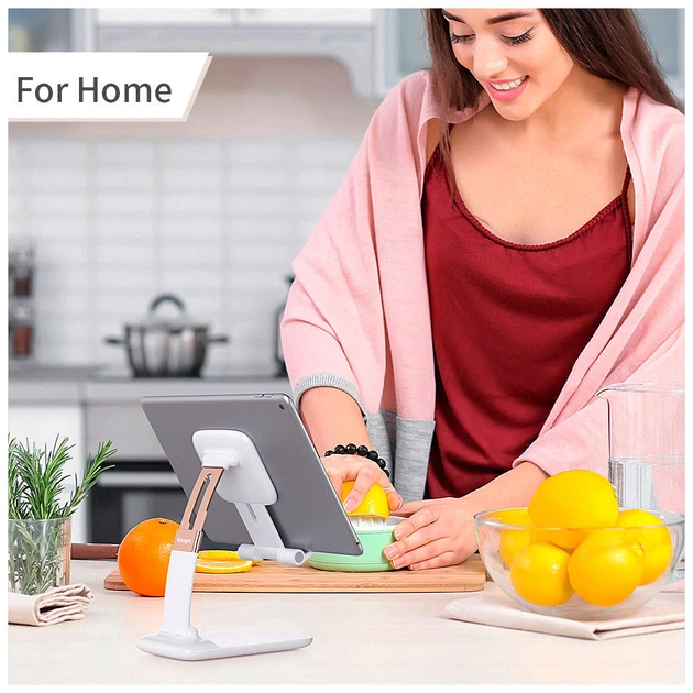 Подставка для планшета и телефона Knight Foldable Desk Mobile Phone Holder Stand (Plastic) White Essager (EZJZM-QSSJ02) - изображение 10