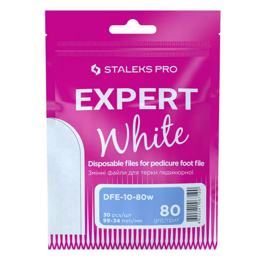 Сменные файлы белые для терки педикюрной 80 грит STALEKS PRO EXPERT 10 30 шт DFE-10-80w - изображение 3