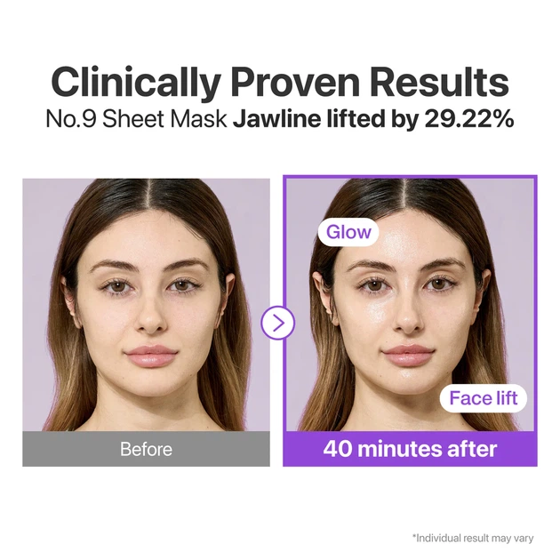 Ліфтинг-маска для обличчя Numbuzin No.9 NAD+ BIO Lifting-sil Full Face Mask для підтягнення, пружності та антиейдж ефекту - зображення 4