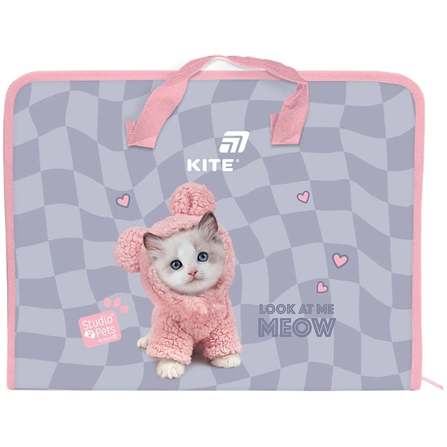 Папка-портфель на блискавці Kite Studio Pets SP26-202, 1 відділення, A4 - Фото 1 Папка-портфель на блискавці Kite Studio Pets SP26-202, 1 відділення, A4 - зображення 1