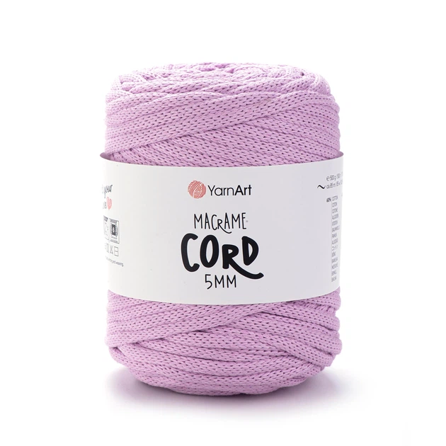 Шнур плетений YarnArt macrame cord 5 мм с сердечником для макраме фіалка (№765) - изображение 2