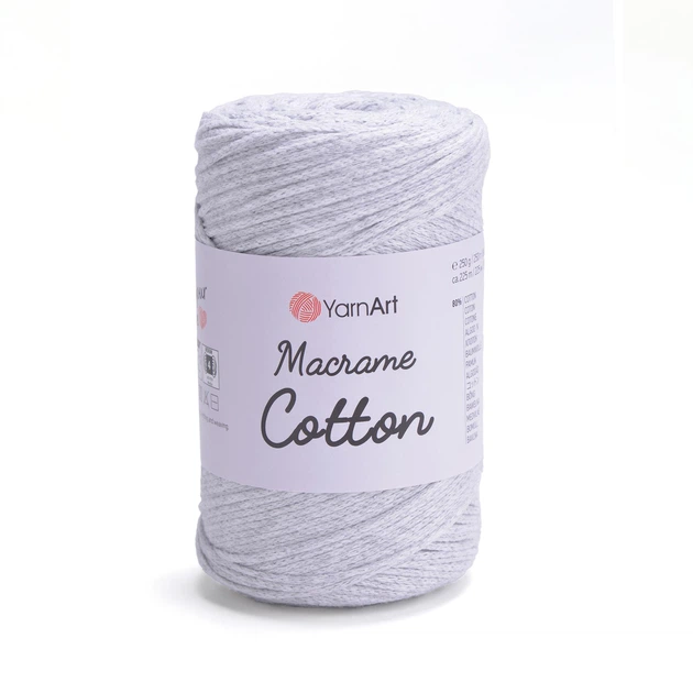 Шнур плетений YarnArt macrame cotton 2мм світло-сірий (№756) - изображение 2