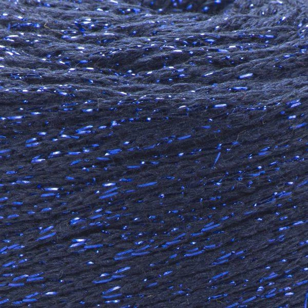 Шнур плетений з люрексом YarnArt macrame cotton Lurex 2мм темно-синій (№740) - зображення 3