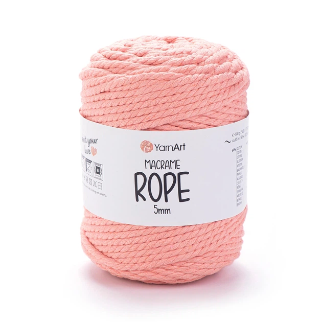 Шнур кручений для макраме YarnArt macrame rope 5мм персик 500г (№767) - изображение 2