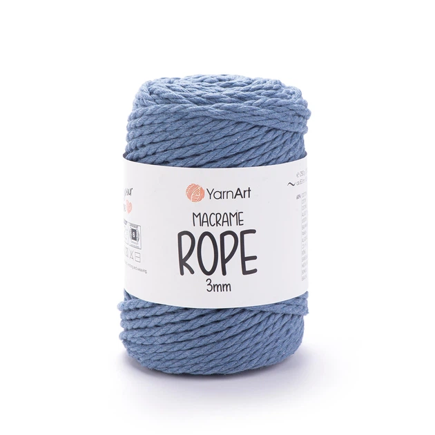 Шнур кручений YarnArt macrame rope 3мм джинс 250г (№761) - изображение 2