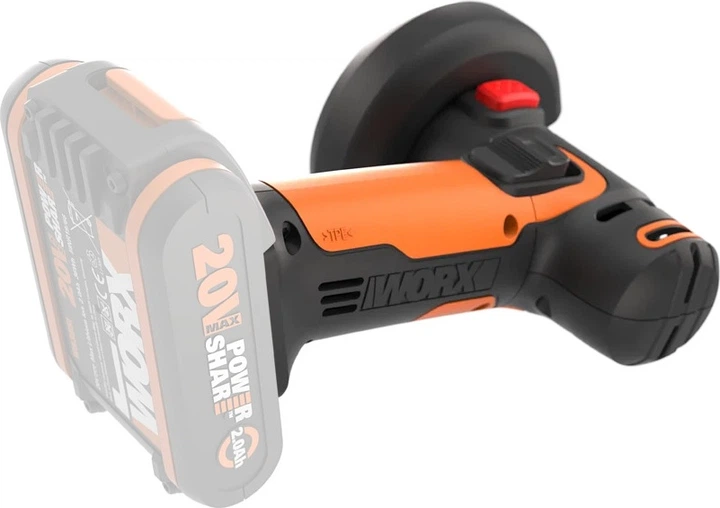 Кутова акумуляторна шліфмашина Worx Mini 20 В 76 мм WX801.9 без акумулятора та зарядного пристрою (6924328323020) - зображення 3