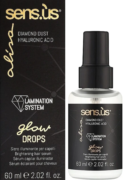 Сыворотка для блеска тусклых волос Sensus Alisa Glow Drops Brightening Serum 60 мл - изображение 2
