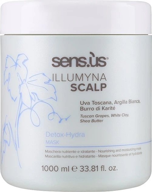 Детоксифікуюча зволожуюча маска для волосся Sensus Illumyna Scalp Detox Hydra Mask 1000 мл - Фото 1 Детоксифікуюча зволожуюча маска для волосся Sensus Illumyna Scalp Detox Hydra Mask 1000 мл - зображення 1