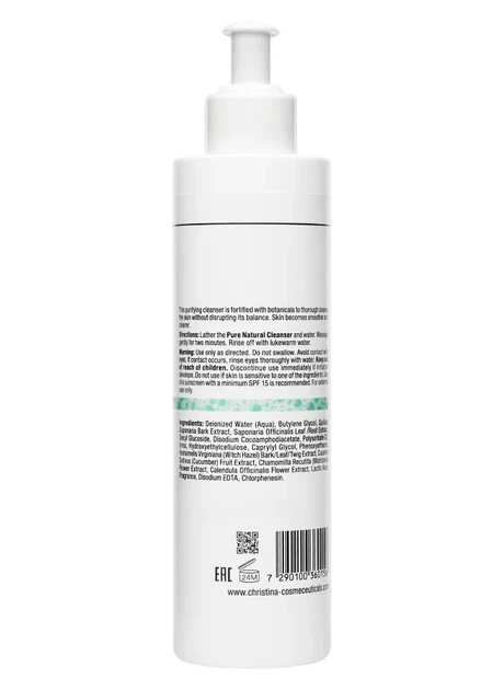 Натуральный очищающий гель для всех типов кожи Christina Fresh Pure & Natural Cleanser 300 мл - изображение 3