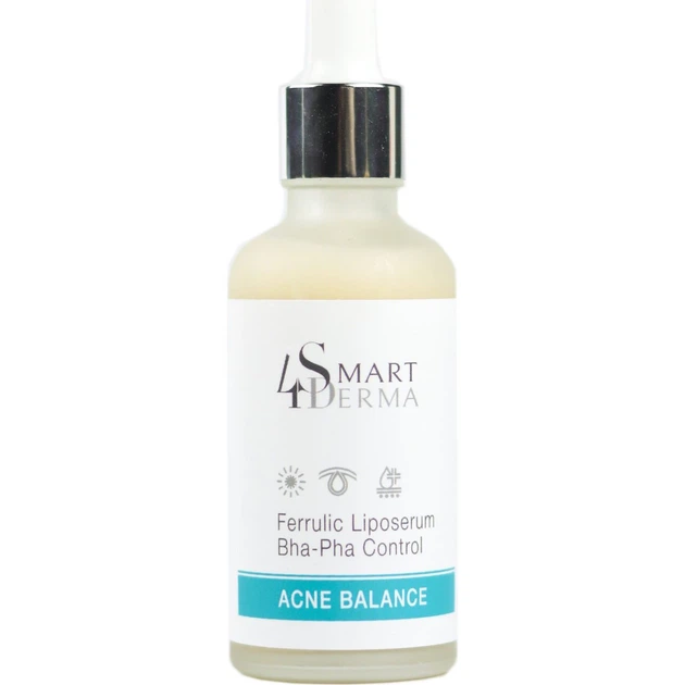 Ліпосомальна сироватка з феруловою кислотою Smart4Derma Ferrulic liposerum bha-pha control 50 мл - Фото 1 Ліпосомальна сироватка з феруловою кислотою Smart4Derma Ferrulic liposerum bha-pha control 50 мл - зображення 1
