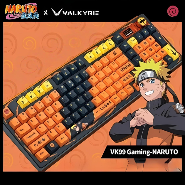 Игровой беспроводной набор Valkyrie: клавиатура VK99 Gaming и мышь VK M1 Pro, Naruto Uzumaki - Фото 4 Игровой беспроводной набор Valkyrie: клавиатура VK99 Gaming и мышь VK M1 Pro, Naruto Uzumaki - изображение 4