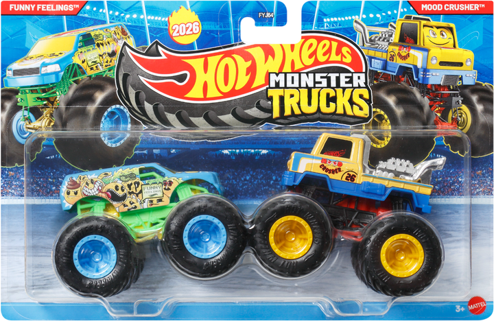 Набір із 2 машинок-позашляховиків Hot Wheels серії Monster Trucks в асортименті (FYJ64) - Фото 2 Набір із 2 машинок-позашляховиків Hot Wheels серії Monster Trucks в асортименті (FYJ64) - зображення 2