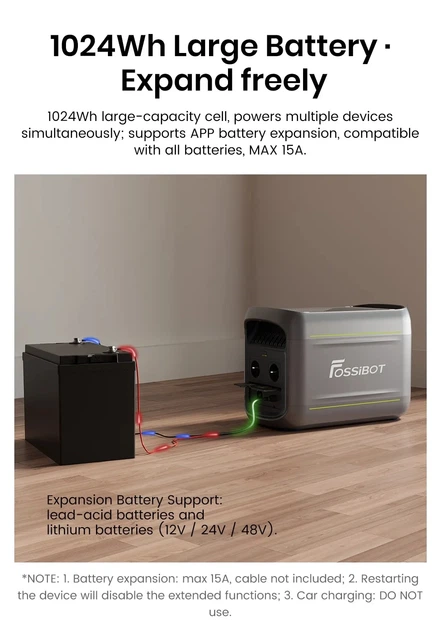 Зарядна станція Fossibot F1800 1800W 1024Wh LiFePO4 - Фото 7 Зарядна станція Fossibot F1800 1800W 1024Wh LiFePO4 - зображення 7