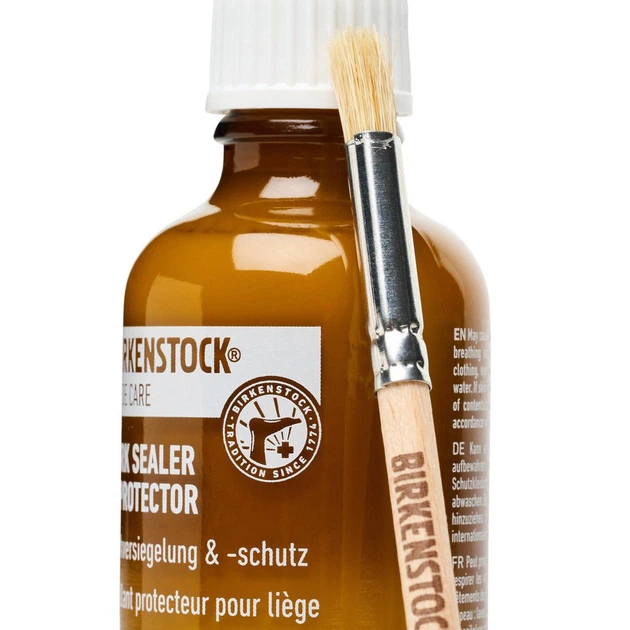 Средство для пробковой подошвы Birkenstock Cork Sealer & Protector (50 мл) + кисточка — герметизация и защита от трещин - изображение 3