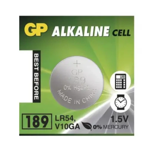 Батарейка щелочная GP 189 SR1130SW 389 LR54 AG10 LR1130 1.5V, 1 шт. (3361) - Фото 1 Батарейка щелочная GP 189 SR1130SW 389 LR54 AG10 LR1130 1.5V, 1 шт. (3361) - изображение 1