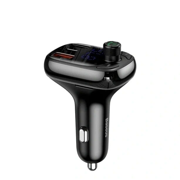 FM-трансмиттер Baseus T Shaped S-13 36Вт 12В-24В 3 порта USB Type-C черный для автомобиля и музыки - изображение 5