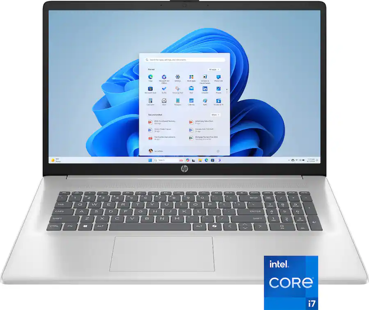 Ноутбук HP 17-cn3327dx Natural Silver 17.3" IPS 1920x1080 60 Гц / Intel Core i7-1355U / Intel Iris Xe Graphics / RAM 16 ГБ / DDR4 / SSD 1 ТБ / Windows 11 Home / 2.09 кг (C0CM3UA) - Фото 1 Ноутбук HP 17-cn3327dx Natural Silver 17.3" IPS 1920x1080 60 Гц / Intel Core i7-1355U / Intel Iris Xe Graphics / RAM 16 ГБ / DDR4 / SSD 1 ТБ / Windows 11 Home / 2.09 кг (C0CM3UA) - изображение 1