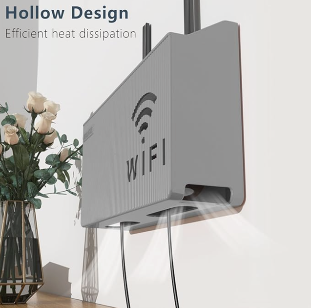 Полка- органайзер для роутера настенная подставка кронштейн для Wi-Fi Серый - изображение 5