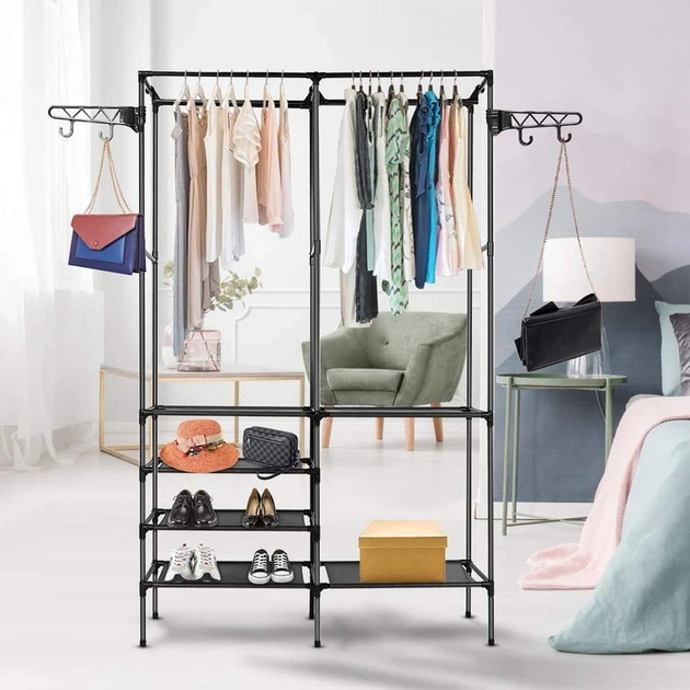Стойка для одежды телескопическая Double Pole NF6602-4 двухопорная 108х45х173см металлическая - изображение 3