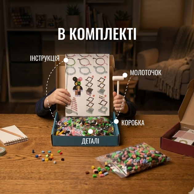 Конструктор 3д букет для взрослых "Букет роз" 17см сборный блочный Magic Blocks для детей интерьерная арт фигурка цветов - изображение 9