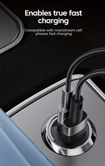 Автомобільний зарядний пристрій PD QC 3.0 2 порти, компактний, 12 24 V - зображення 9