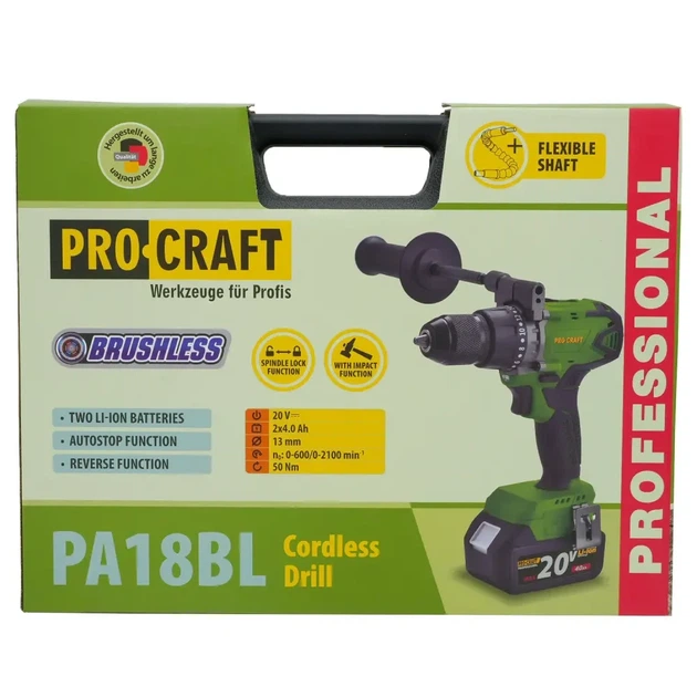 Шуруповерт Procraft PA18BL Universal Extra (без акб та зп) - Фото 3 Шуруповерт Procraft PA18BL Universal Extra (без акб та зп) - зображення 3