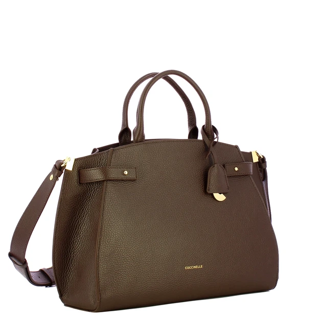 Сумка крос-боді через плече жіноча з натуральної шкіри велика Coccinelle Coccinellekliche E1EGP180280 W97 Коричнева (800070350950) - зображення 2