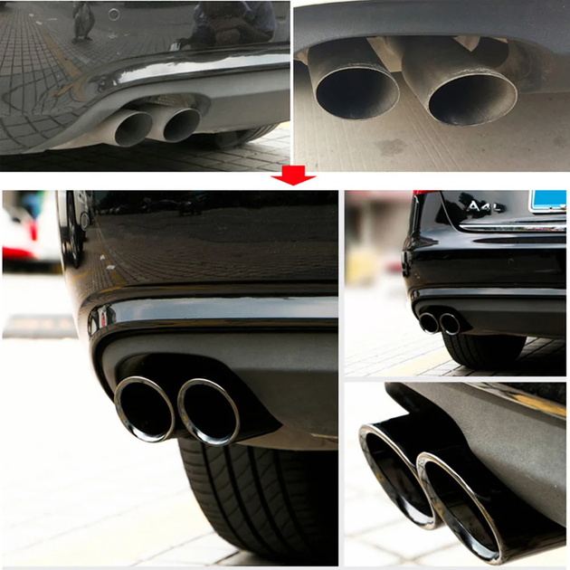 Наконечники глушителя VW Bora / Polo / Jetta 6 / Passat B7 CC / Golf 6 7 / Tiguan / Scirocco черные - изображение 8