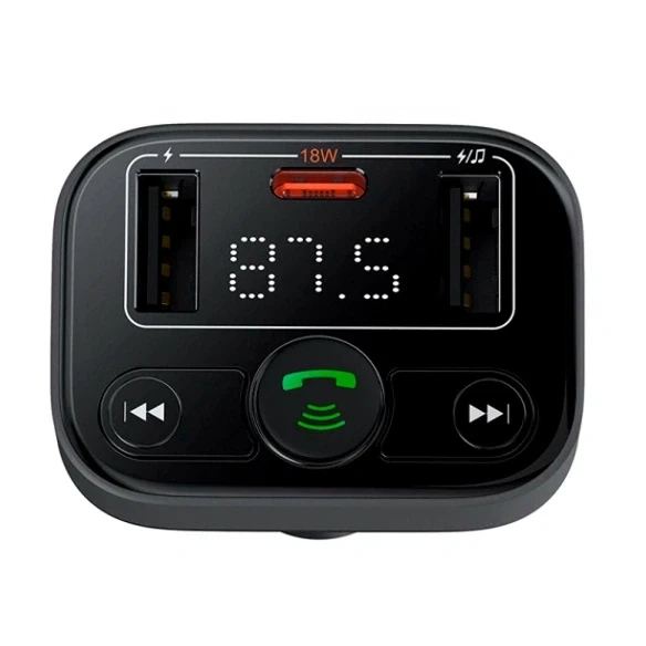 FM-трансмиттер Baseus S-09 Lite 2 порта 35 Вт черный для автомобиля с поддержкой быстрой зарядки USB Type-A и Type-C - изображение 7