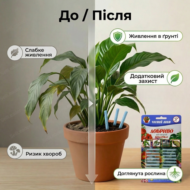 Удобрение в палочках «Чистый Лист» для комнатных растений рассады фунгицид от грибка и болезней блистер 20 шт. - изображение 5