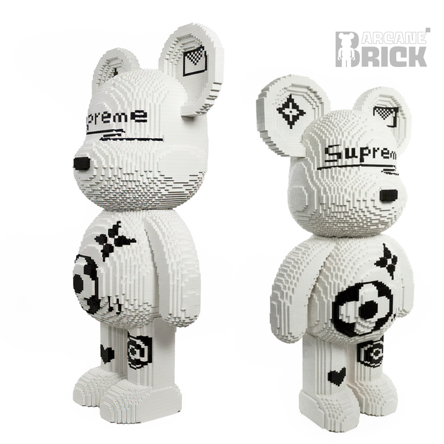 Supreme конструктор 3д для дорослих і дітей ArcaneBrick "White" 92 см супрем збірний ведмідь конструктор magic blocks супрім - зображення 3