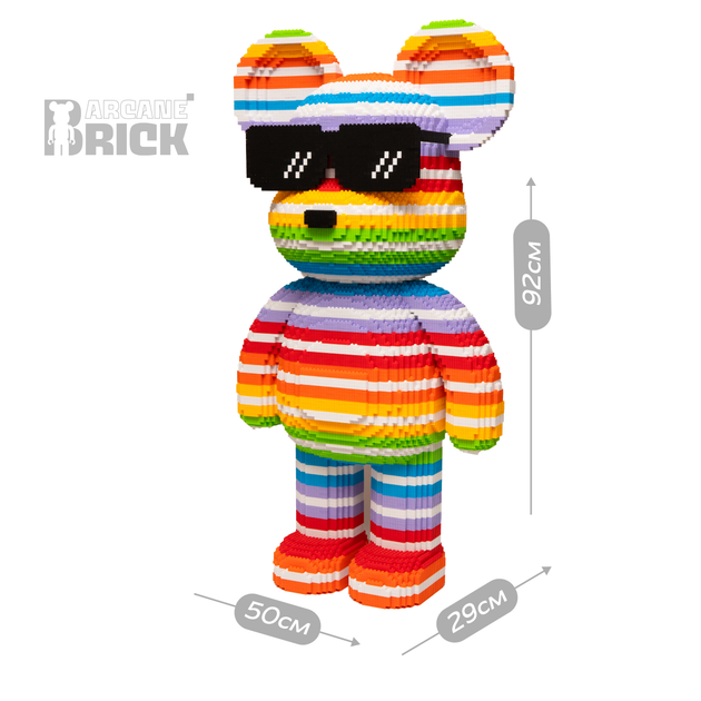 Конструктор 3д для дорослих і дітей ArcaneBrick "Chill Bear" 92 см великий збірний ведмідь конструктор magic blocks інтер'єрний - зображення 5