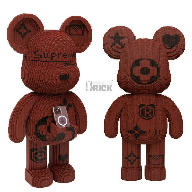 Supreme конструктор 3д для взрослых и детей ArcaneBrick "Brown" 92см супрем сборный медведь конструктор magic blocks суприм - изображение 3