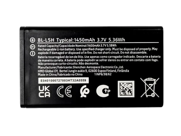 Акумулятор BL-L5H для Nokia 130 Dual Sim 2023 105 4G 2023 110 4G 2023 - зображення 2