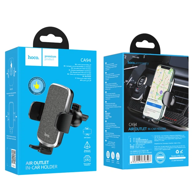 Автотримач для телефона HOCO CA94 Polaris push-type air outlet car holder Black - Фото 2 Автотримач для телефона HOCO CA94 Polaris push-type air outlet car holder Black - изображение 2
