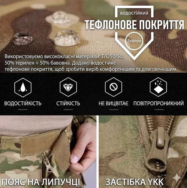 Тактичні штани Idogear G3 з наколінниками MultiCam - Combat Pants Бойові штани ріп-стоп мультикам 38 розмір - зображення 8