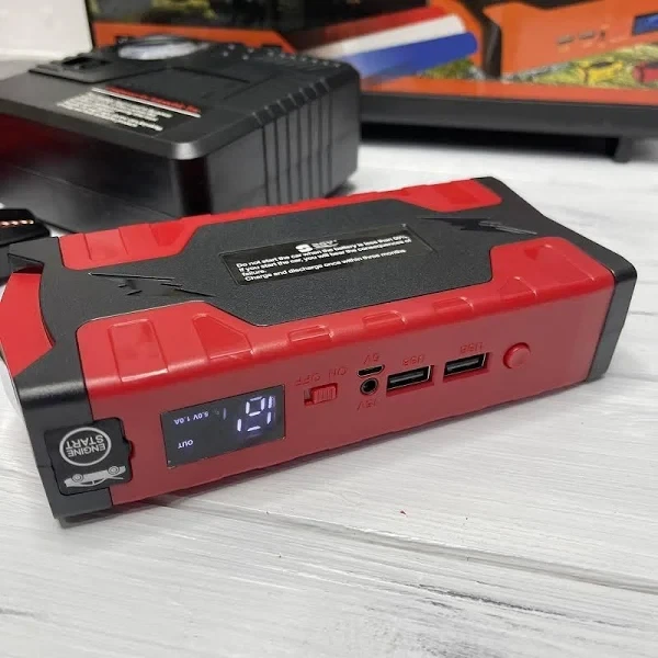 Пускозарядний пристрій з компресором No Brand JUMPSTARTER 29B 99800 мАг 300/600А Червоний (2099342055) - изображение 3