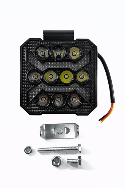 Світлодіодна фара StarLight 21B-40W 8 LED 12-24V, біле/жовте світло, квадратна, робоче світло - изображение 3