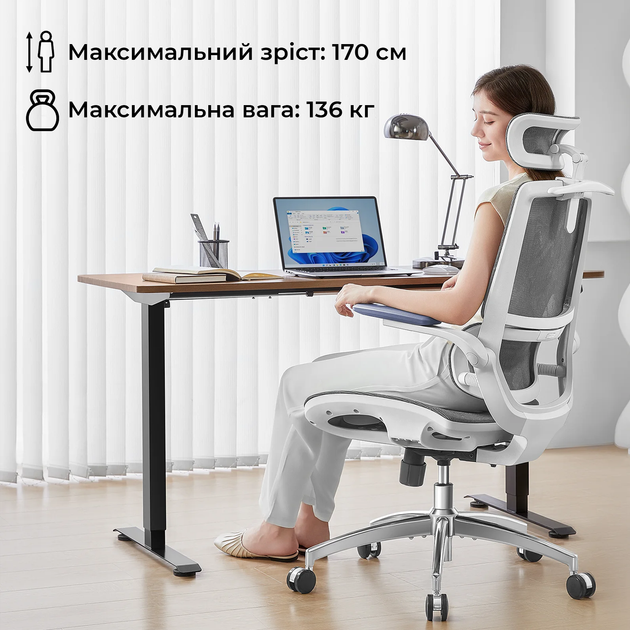 Кресло офисное SIHOO M59AS Mesh Gray (M59AS-M301) - Фото 14 Кресло офисное SIHOO M59AS Mesh Gray (M59AS-M301) - изображение 14