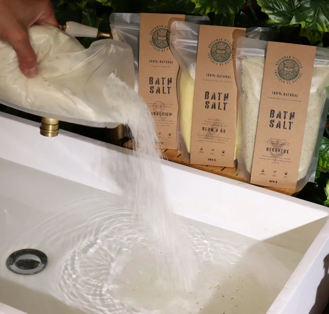 Магниевая соль для ванны Релакс в Спа Epsom Bath Salt Oat and Honey Spa Relax 800г Greenman Rituals 5056422902304 - изображение 4